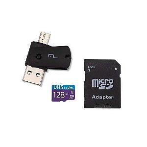 Kit Cartão de Memória 128Gb + Adaptadores Multilaser MC153