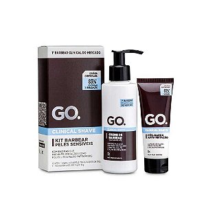 Kit Para Barbear Peles Sensíveis Creme + Pós Barba Go Man