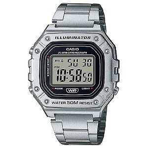 Relógio Masculino Casio Digital W-218HD-1AVDF Prata