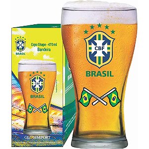 Copo P/ Cerveja Shape 470ml Globimport - Bandeira Brasil