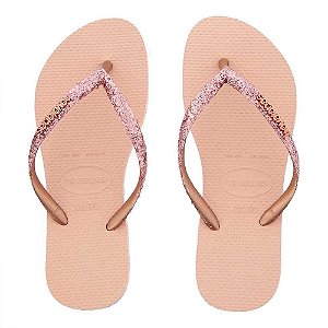 Chinelo Havaianas Slim Glitter II Rosa Ballet/Dourado 35/36