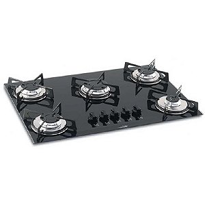 Fogão Cooktop Fischer 5 Bocas Vidro à Gás 1642-6985 Preto