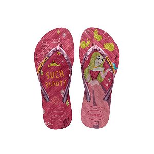 Chinelo Havaianas Kids Slim Princess Rosa Cristal - 23/24