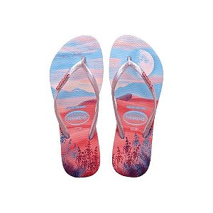 Chinelo Havaianas Slim Paisage Rosa Macaron - 39/40