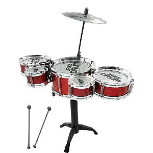 Mini Bateria Infantil Rock Star Importway BW038VM - Vermelho