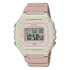 Relógio Feminino Casio Digital W-218HC-4A2VDF Rosa/Bege