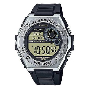 Relógio Masculino Casio Digital MWD-100H-9AVDF Preto/Prata