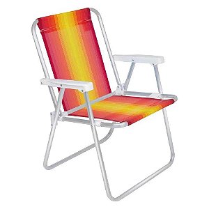 Cadeira Alta Mor Vermelho/Laranja/Amarelo Alumínio Ref.2101