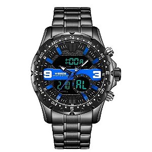 Relógio Masculino Weide Anadigi WH8502B A10656 Preto/Azul