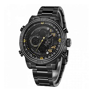 Relógio Masculino Weide Anadigi WH5209B A10851 Preto/Amarelo