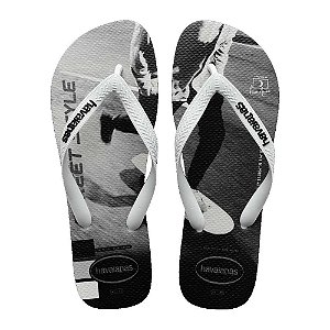 Chinelo Havaianas Hype Branco/Branco/Preto - 39/40