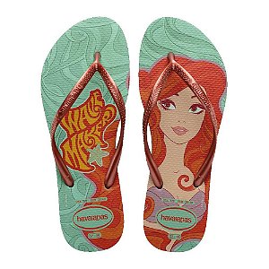 Chinelo Havaianas Slim Princesas Argila - 33/34