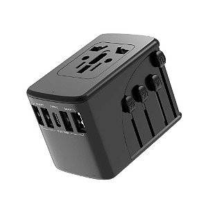 Carregador Universal Geonav c/ Adaptadores de Viagem TLCH65BK