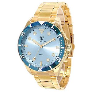 Relógio Masculino Tuguir Analógico TG157 TG30188 Dourado/Azul