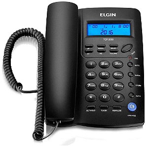 Telefone Com Fio Para Mesa Elgin Viva Voz TCF-3000 - Preto