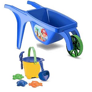 Carriola Infantil com Kit Praia Samba Toys Ref.0082 Azul