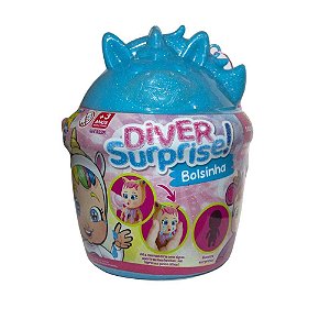 Boneca Diver Surpresas Bolsinha Divertoys R.8228 Azul