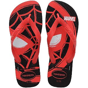 Chinelo Havaianas Top Marvel Logomania Preto/Vermelho 37/38