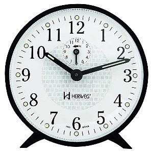 Relógio Despertador Herweg Mecânico 2220-034 - Preto