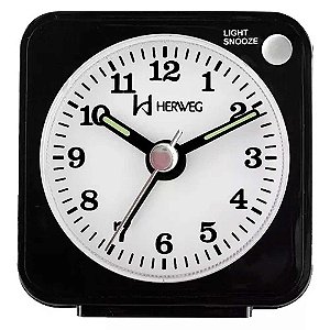 Relógio Despertador Herweg Quartz 2510-034 Preto