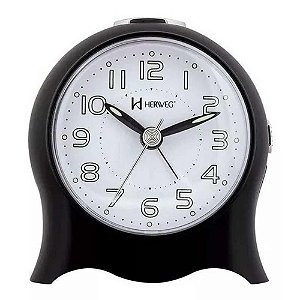 Relógio Despertador Herweg Quartz 2572-034 Preto