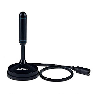 Antena de TV Digital Interna Aquário Cabo 2,5m DTV-100 Preto