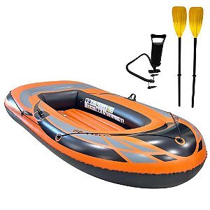 Bote Inflável Com Remos Importway 235cm IWBI235 Laranja