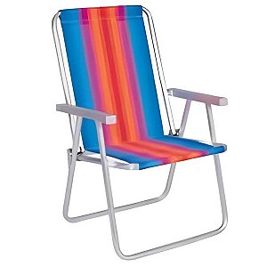 Cadeira Alta Mor Conforto Total Azul/Rosa Alumínio Ref.2136