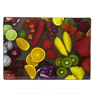 Tábua de Vidro Catuaí 35x25cm Retângular Ref.1100 Frutas