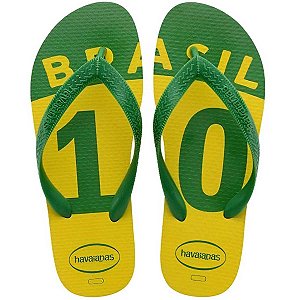 Chinelo Havaianas Brasil 10 Amarelo Cítrico - 41/42