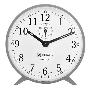 Relógio Despertador Herweg Mecânico Repetição 2320-024 Cinza