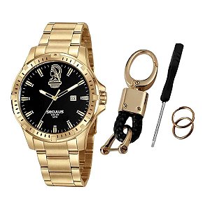 Kit Relógio Masculino Seculus + Chaveiro Eng. 44027GPSKDA1