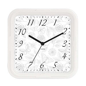 Relógio de Parede Ambiente 23cm Quartz 119087-141 Branco TWI