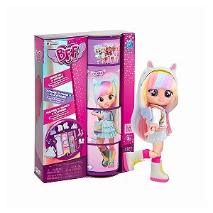 Boneca Cry Babies Bff Jenna Multikids BR2083 Verde e Rosa