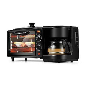 Máquina Café da Manhã 3 em 1 TBS Forno Cafeteira Grill 127V