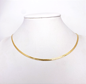 Colar fita banhado a ouro 18K