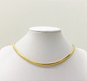 Choker malha banhada a ouro 18K