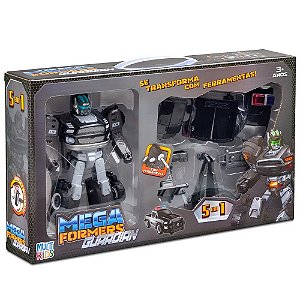 MEGAFORMERS SUPER GUARDIAN 5 EM 1 PRETO MULTIKIDS BR1759