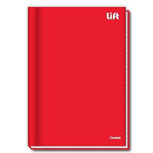 Kit C/5 cadernos Credeal Costurado Capa Dura 96F 1/4 Litf Vermelho