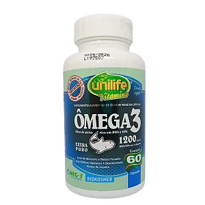 Ômega 3 (Óleo de Peixe) 60 Cápsulas 1200mg - Unilife