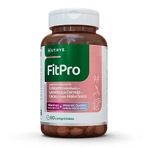 Fit pro : MIX  Colágeno + Levedo de Cerveja + Cacau + Ácido Hialurônico + Vitaminas C e E 20 + Selênio + Zinco (c/ 60 caps)