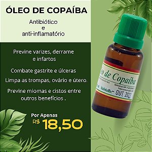 Óleo Vegetal de Copaíba- Produto 100% NATURAL