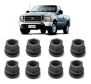 Kit 8 Porca F250 F350 1998 Até 2003 C/ Anel Oscilante