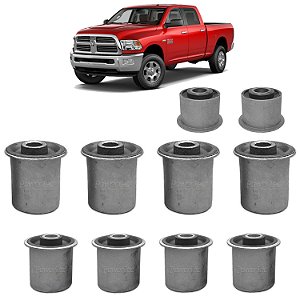 Kit 10 Bucha Bandeja Tirante Dodge Ram 2500 6.7 2012 A 2018