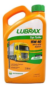 1 Óleo Motor Diesel Top Turbo Lubrax 15w40 Mineral 3 Litros