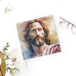Caderno Quadrado Personalizado Jesus 20x20 - Sem Pauta