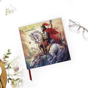 Caderno Quadrado Personalizado São Jorge 20x20 - Sem Pauta