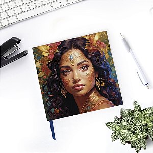 Caderno Quadrado Personalizado Meninas fantasia 20x20 - Sem Pauta