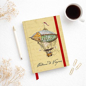 Caderno A5 viagem zepelin vintage com elástico