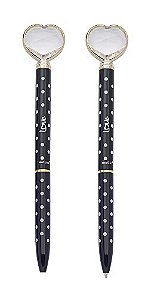Caneta Coração Molin Diamante Black Poa